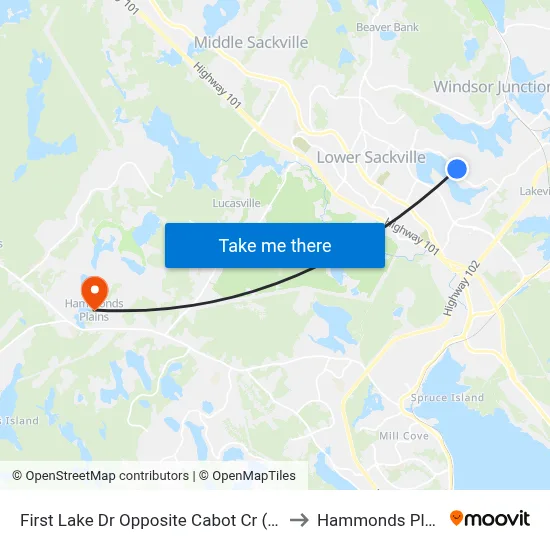 First Lake Dr Opposite Cabot Cr (6685) to Hammonds Plains map