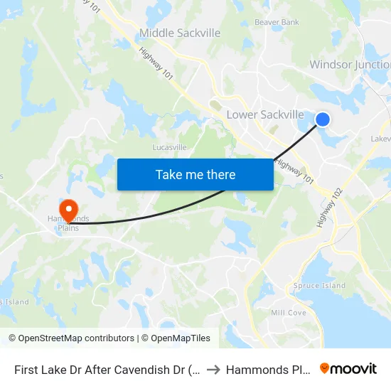 First Lake Dr After Cavendish Dr (6687) to Hammonds Plains map