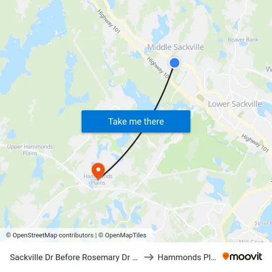 Sackville Dr Before Rosemary Dr (7334) to Hammonds Plains map