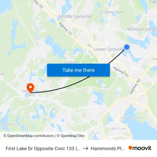 First Lake Dr Opposite Civic 133 (6694) to Hammonds Plains map