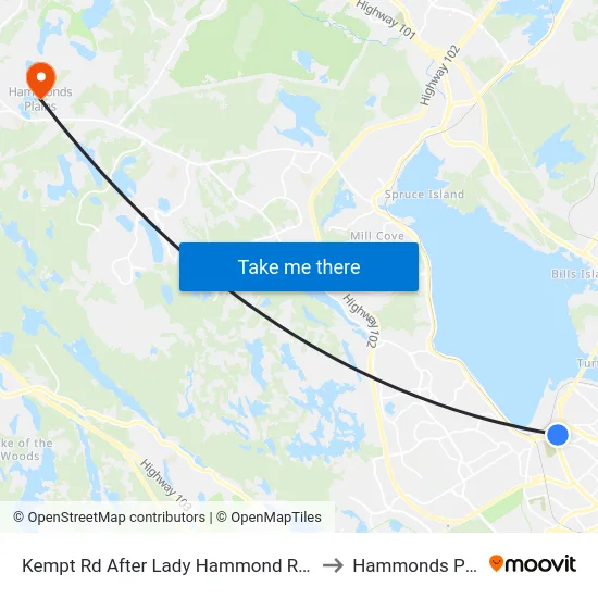 Kempt Rd After Lady Hammond Rd (7045) to Hammonds Plains map