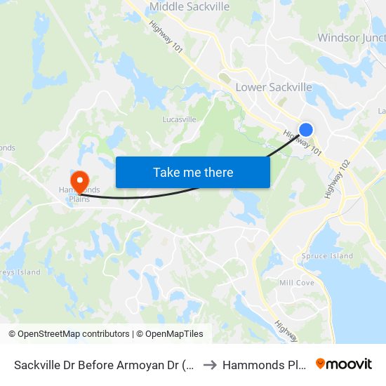 Sackville Dr Before Armoyan Dr (7313) to Hammonds Plains map