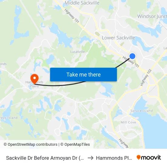 Sackville Dr Before Armoyan Dr (7313) to Hammonds Plains map