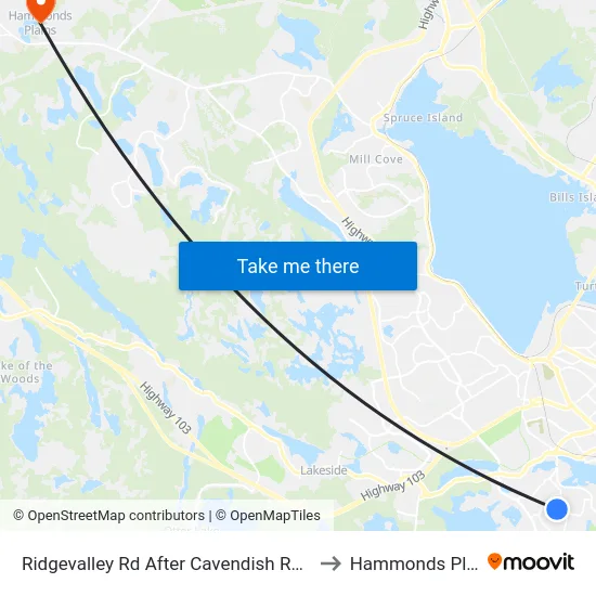Ridgevalley Rd After Cavendish Rd (8166) to Hammonds Plains map