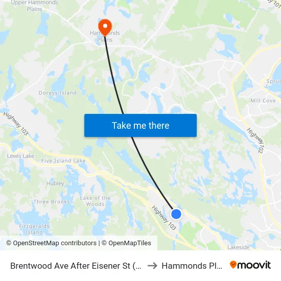 Brentwood Ave After Eisener St (6318) to Hammonds Plains map