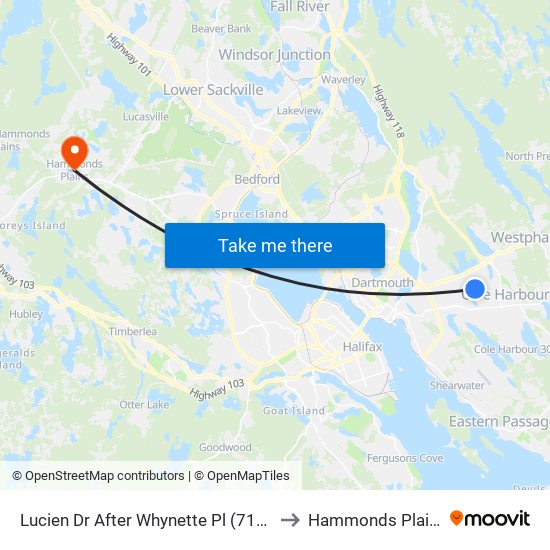 Lucien Dr After Whynette Pl (7148) to Hammonds Plains map