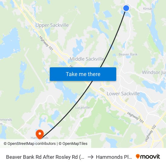 Beaver Bank Rd After Rosley Rd (8722) to Hammonds Plains map