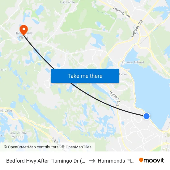 Bedford Hwy After Flamingo Dr (6251) to Hammonds Plains map