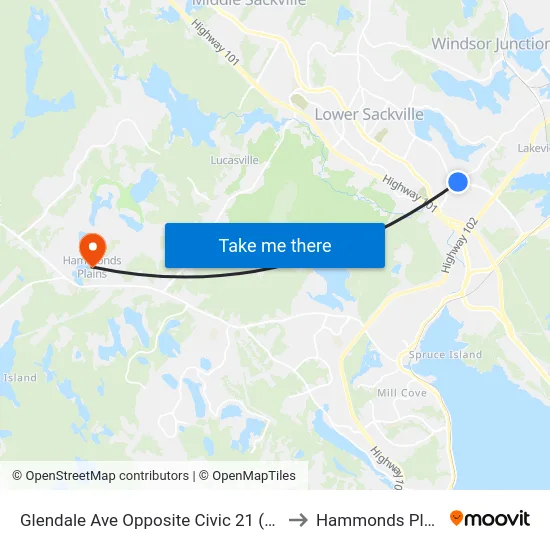 Glendale Ave Opposite Civic 21 (9002) to Hammonds Plains map