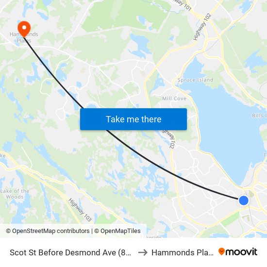 Scot St Before Desmond Ave (8262) to Hammonds Plains map