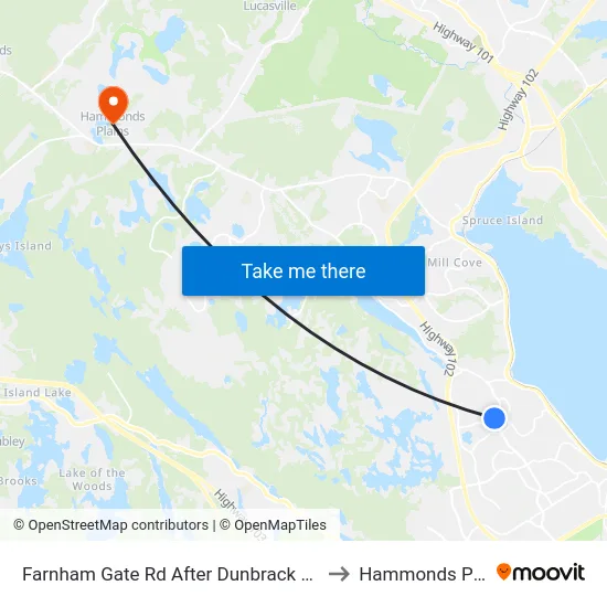 Farnham Gate Rd After Dunbrack St (6645) to Hammonds Plains map