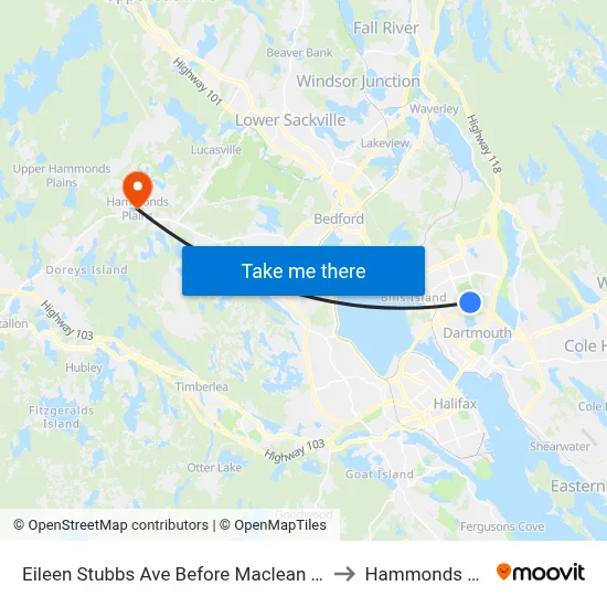 Eileen Stubbs Ave Before Maclean Ave (6641) to Hammonds Plains map