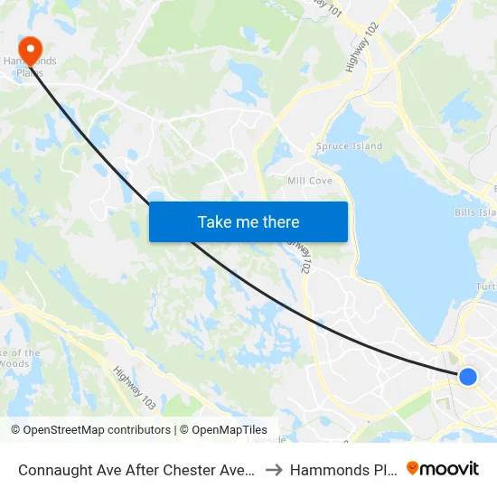 Connaught Ave After Chester Ave (6496) to Hammonds Plains map