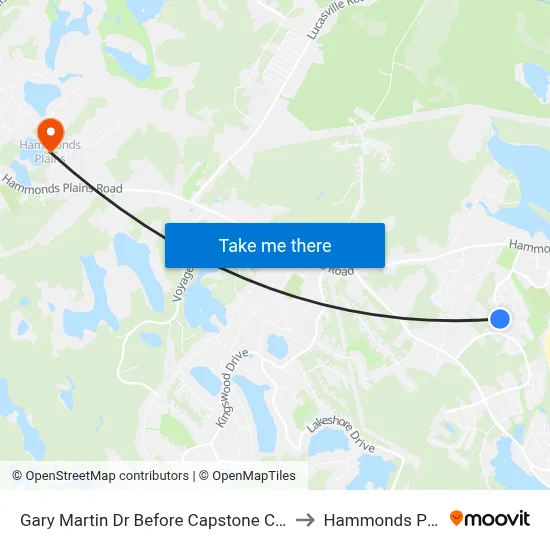 Gary Martin Dr Before Capstone Cr (6491) to Hammonds Plains map