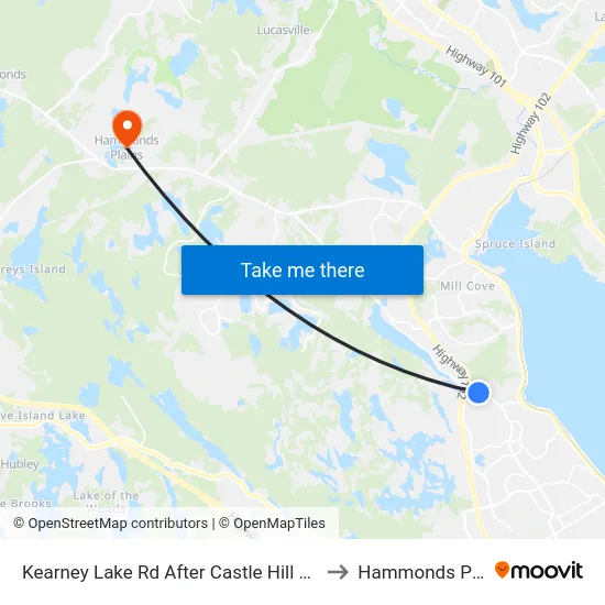 Kearney Lake Rd After Castle Hill Dr (7016) to Hammonds Plains map