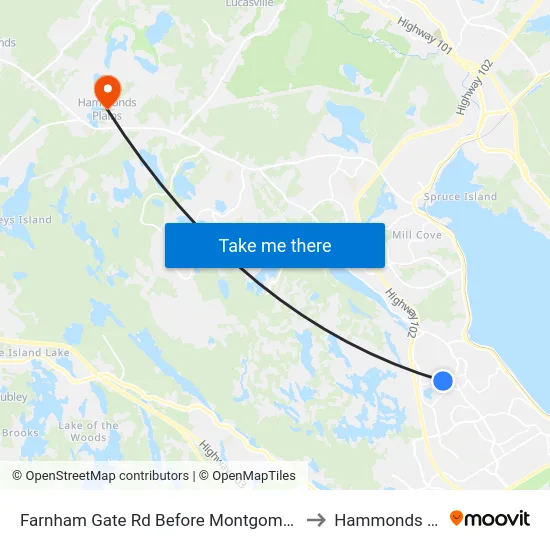 Farnham Gate Rd Before Montgomery Ct (6654) to Hammonds Plains map