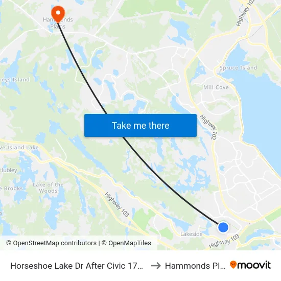 Horseshoe Lake Dr After Civic 174 (6384) to Hammonds Plains map