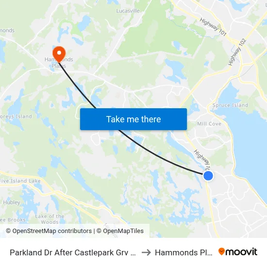 Parkland Dr After Castlepark Grv (9029) to Hammonds Plains map