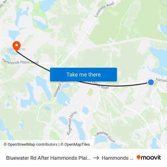 Bluewater Rd After Hammonds Plains Rd (6840) to Hammonds Plains map