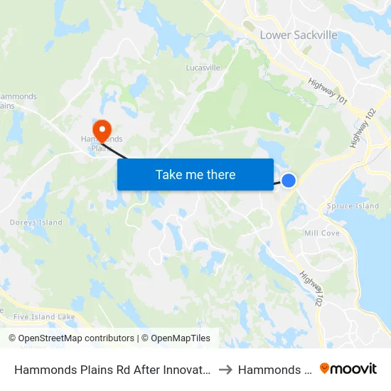 Hammonds Plains Rd After Innovation Dr (9056) to Hammonds Plains map