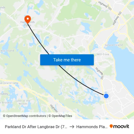 Parkland Dr After Langbrae Dr (7435) to Hammonds Plains map