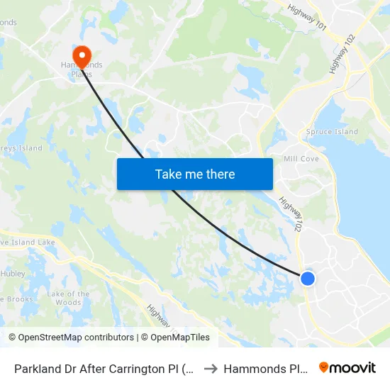 Parkland Dr After Carrington Pl (7430) to Hammonds Plains map