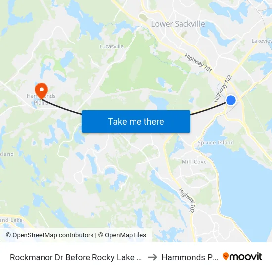 Rockmanor Dr Before Rocky Lake Dr (8228) to Hammonds Plains map