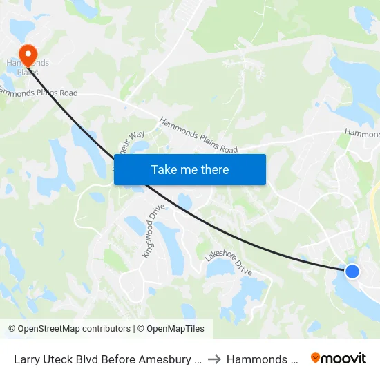 Larry Uteck Blvd Before Amesbury Gt (6027) to Hammonds Plains map