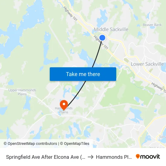 Springfield Ave After Elcona Ave (8342) to Hammonds Plains map
