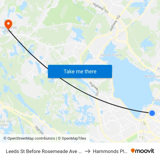 Leeds St Before Rosemeade Ave (7131) to Hammonds Plains map