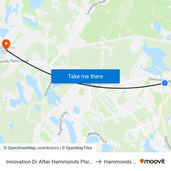 Innovation Dr After Hammonds Plains Rd (6445) to Hammonds Plains map