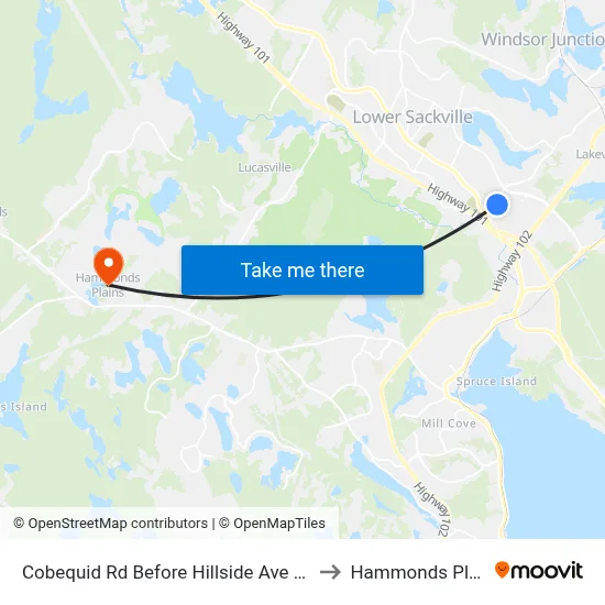 Cobequid Rd Before Hillside Ave (6442) to Hammonds Plains map