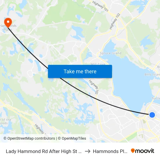 Lady Hammond Rd After High St (7091) to Hammonds Plains map