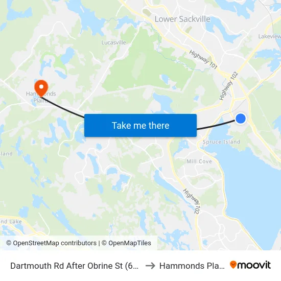 Dartmouth Rd After Obrine St (6554) to Hammonds Plains map