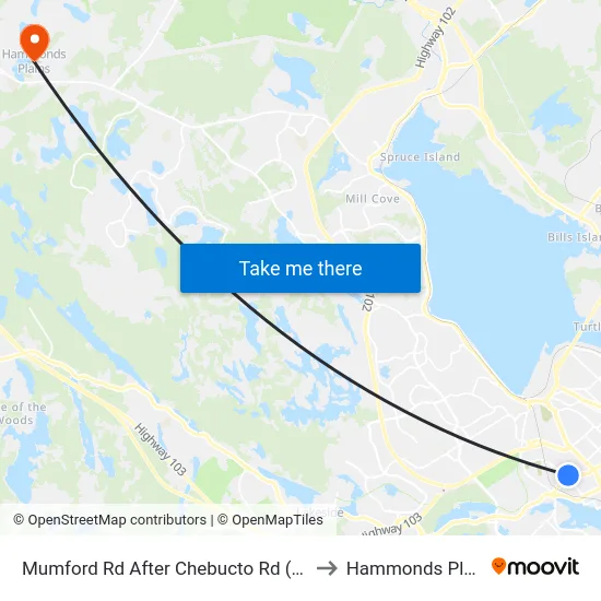 Mumford Rd After Chebucto Rd (7275) to Hammonds Plains map