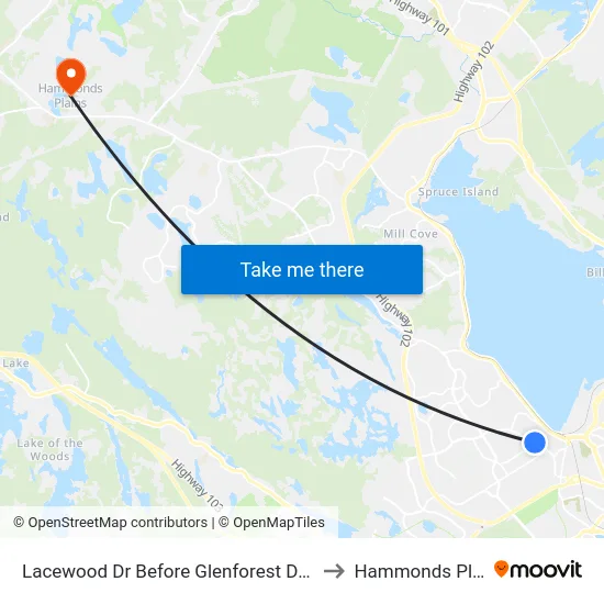 Lacewood Dr Before Glenforest Dr (7083) to Hammonds Plains map