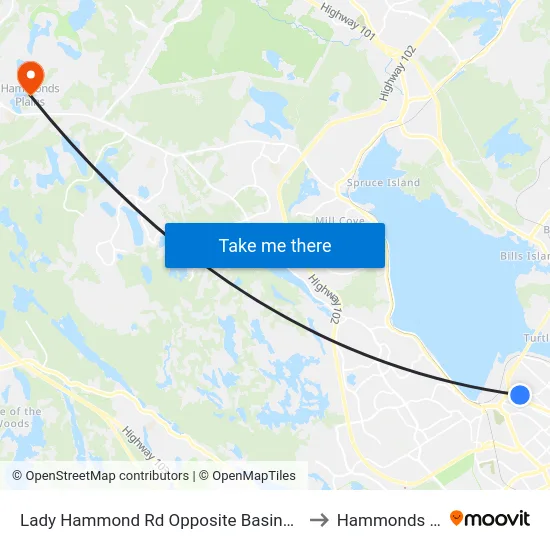 Lady Hammond Rd Opposite Basinview Dr (7088) to Hammonds Plains map