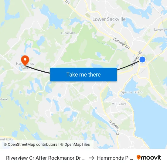 Riverview Cr After Rockmanor Dr (8173) to Hammonds Plains map