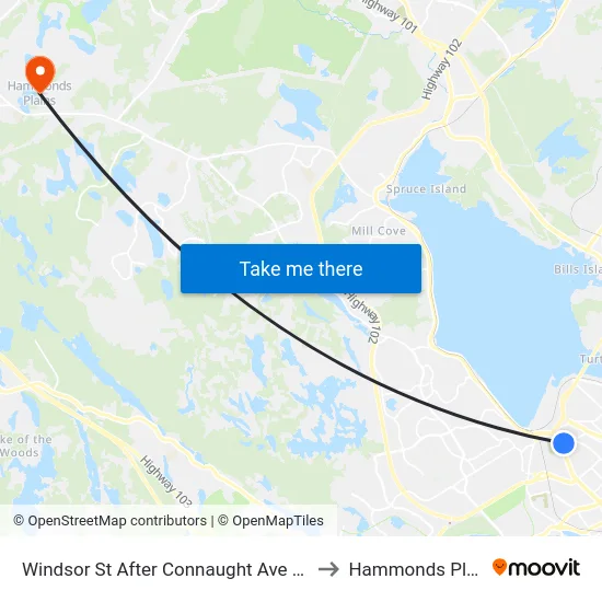 Windsor St After Connaught Ave (8551) to Hammonds Plains map