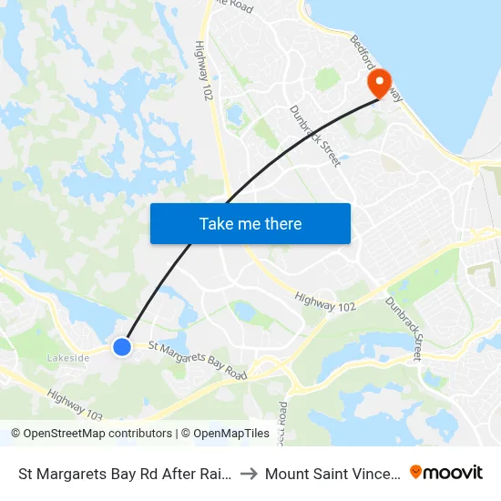 St Margarets Bay Rd After Raines Mill Rd (2328) to Mount Saint Vincent University map