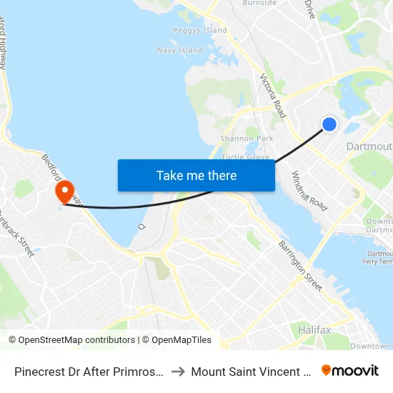 Pinecrest Dr After Primrose St (2369) to Mount Saint Vincent University map