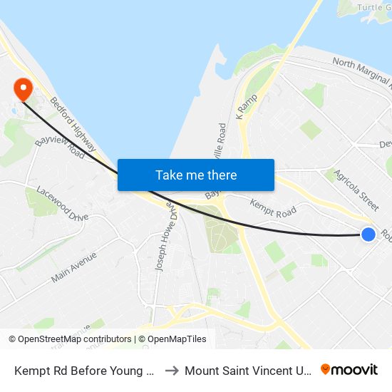 Kempt Rd Before Young St (8635) to Mount Saint Vincent University map