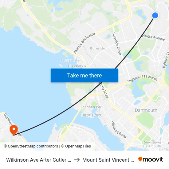 Wilkinson Ave After Cutler Ave (2284) to Mount Saint Vincent University map