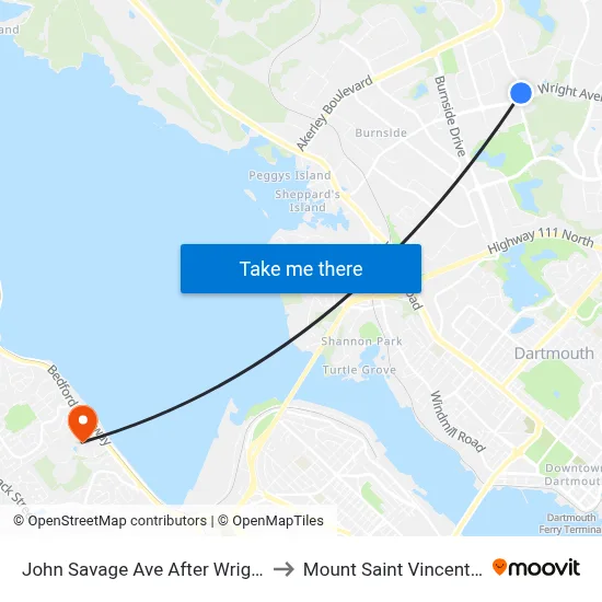 John Savage Ave After Wright Ave (2287) to Mount Saint Vincent University map