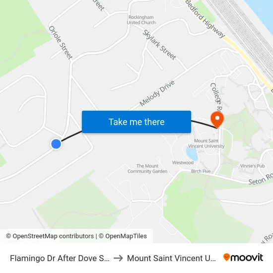 Flamingo Dr After Dove St (2303) to Mount Saint Vincent University map