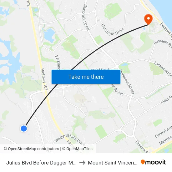Julius Blvd Before Dugger Mcneil Dr (2317) to Mount Saint Vincent University map
