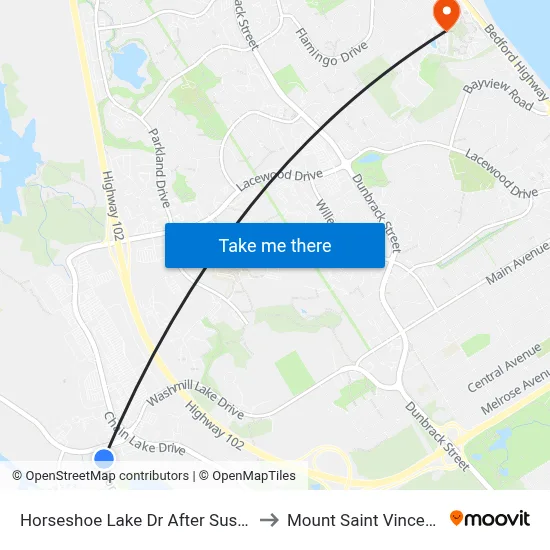Horseshoe Lake Dr After Susie Lake Cr (6378) to Mount Saint Vincent University map