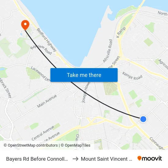Bayers Rd Before Connolly St (6203) to Mount Saint Vincent University map