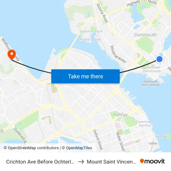 Crichton Ave Before Ochterloney St (6537) to Mount Saint Vincent University map