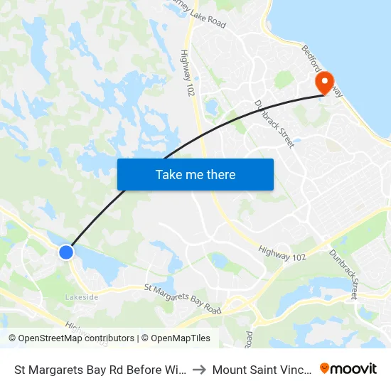 St Margarets Bay Rd Before Wilbert Devoe Cr (6148) to Mount Saint Vincent University map